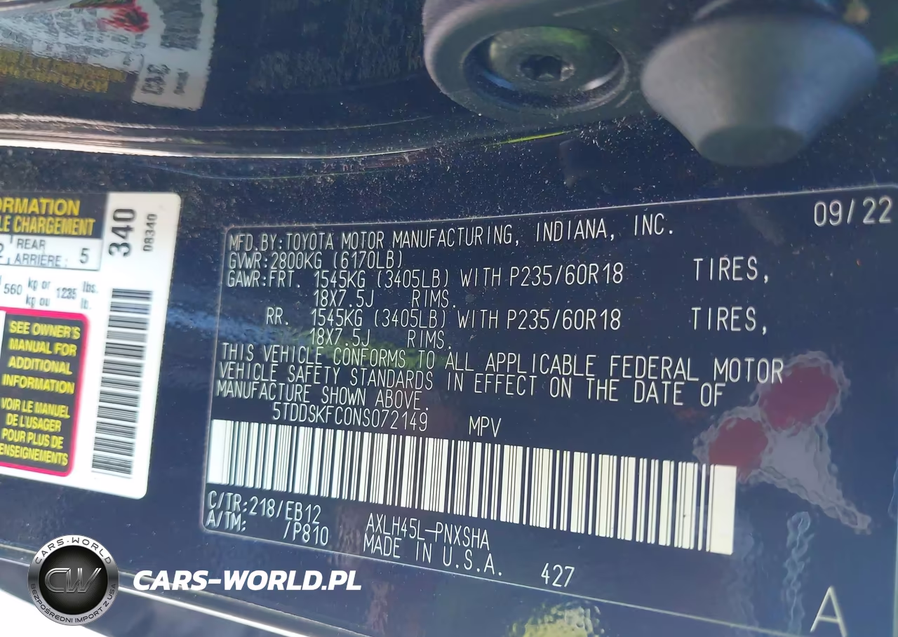 2022 Toyota Sienna Xse VIN:5TDDSKFC0NS072149 - 9