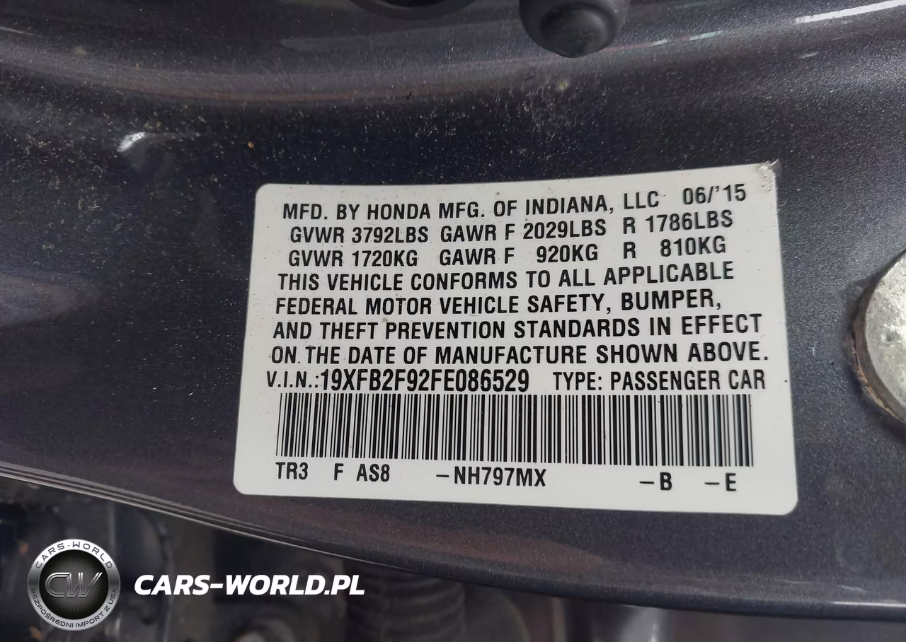 2015 Honda Civic Ex-L VIN:19XFB2F92FE086529 - 9