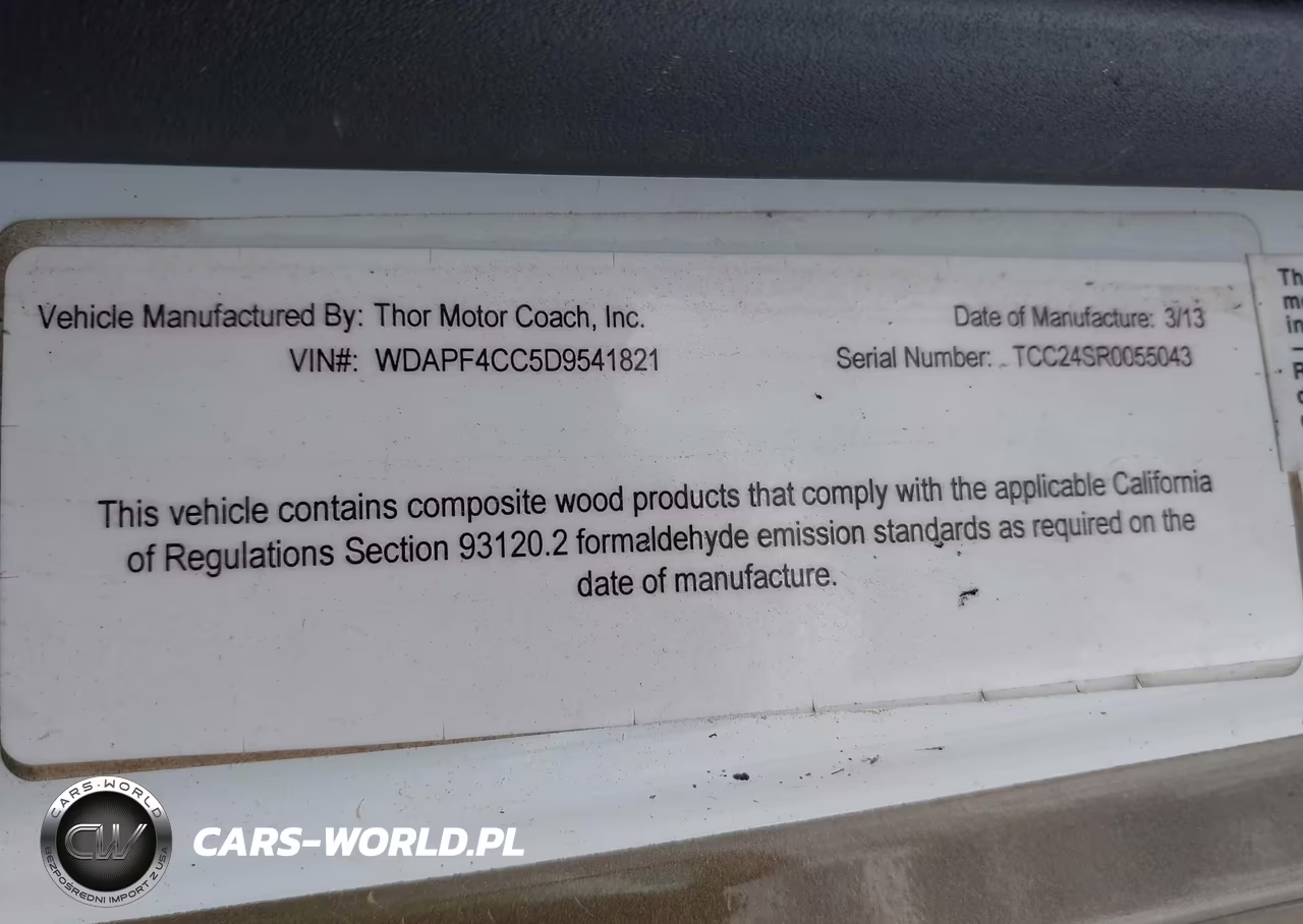 2013 Thor Siesta VIN:WDAPF4CC5D9541821 - 9