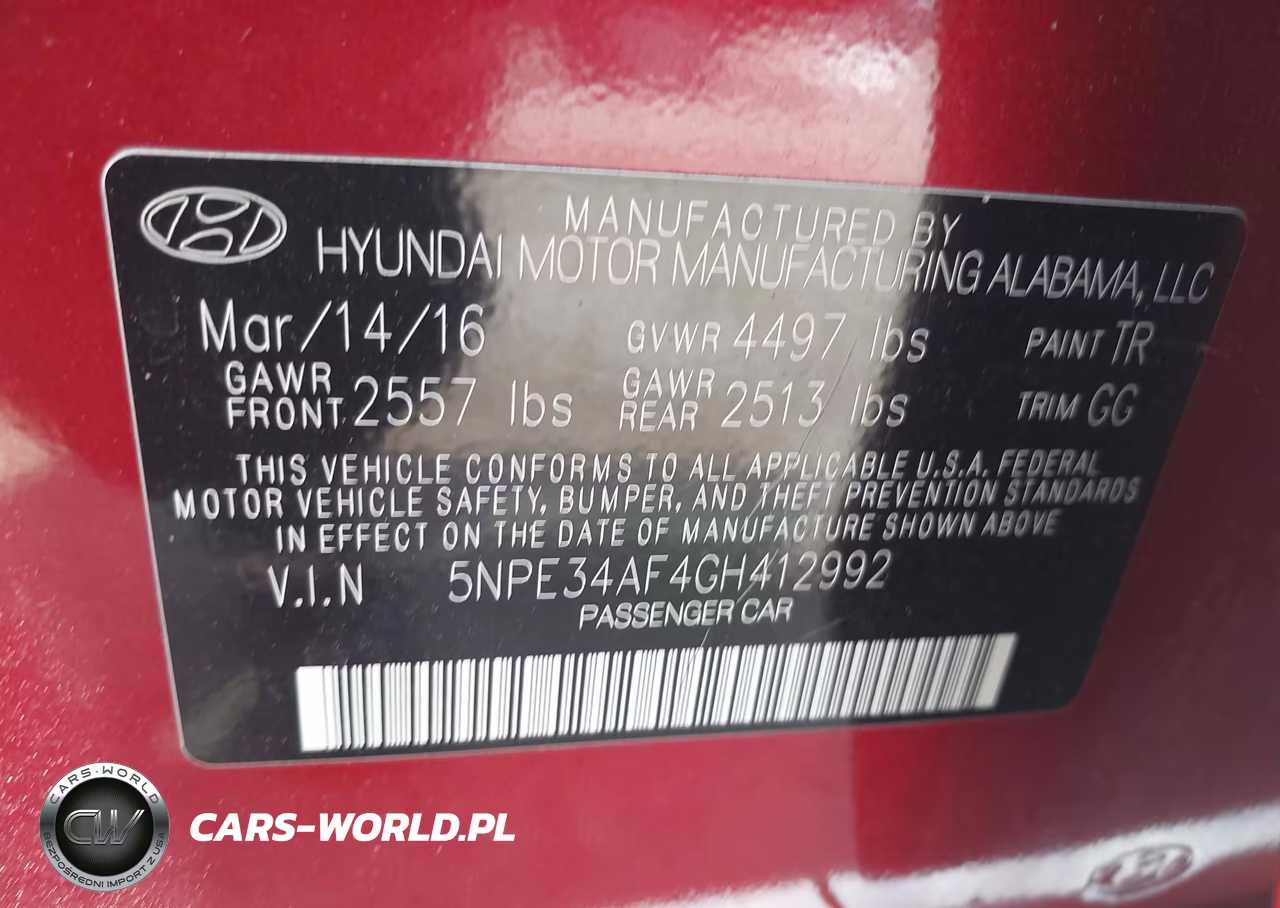 2016 Hyundai Sonata Sport VIN:5NPE34AF4GH412992 - 9