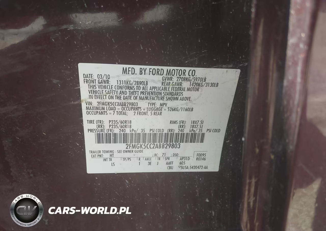 2010 Ford Flex Sel VIN:2FMGK5CC2ABB29803 - 9