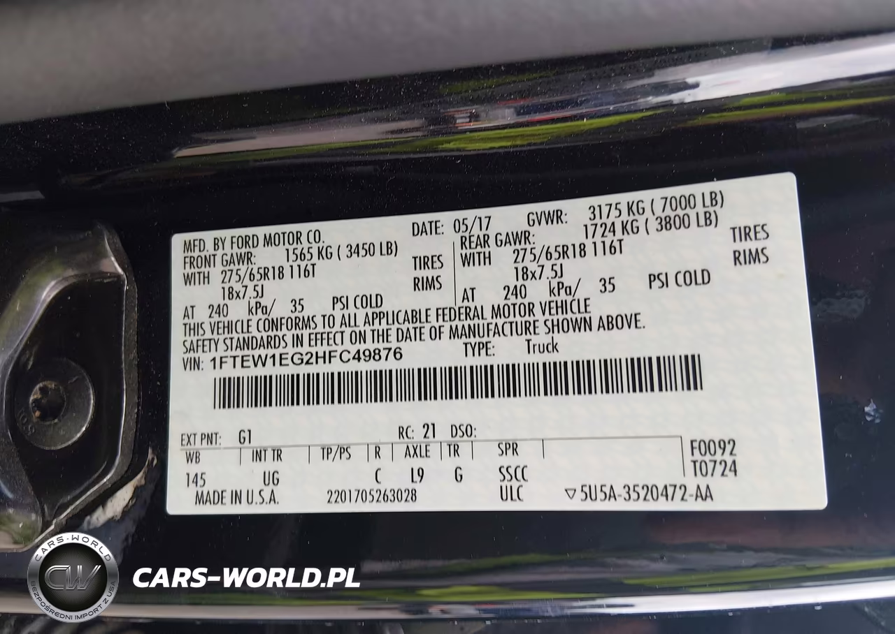 2017 Ford F-150 Xlt VIN:1FTEW1EG2HFC49876 - 9