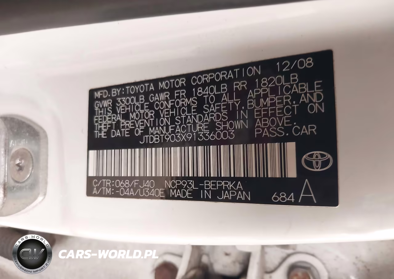 2009 Toyota Yaris VIN:JTDBT903X91336003 - 9