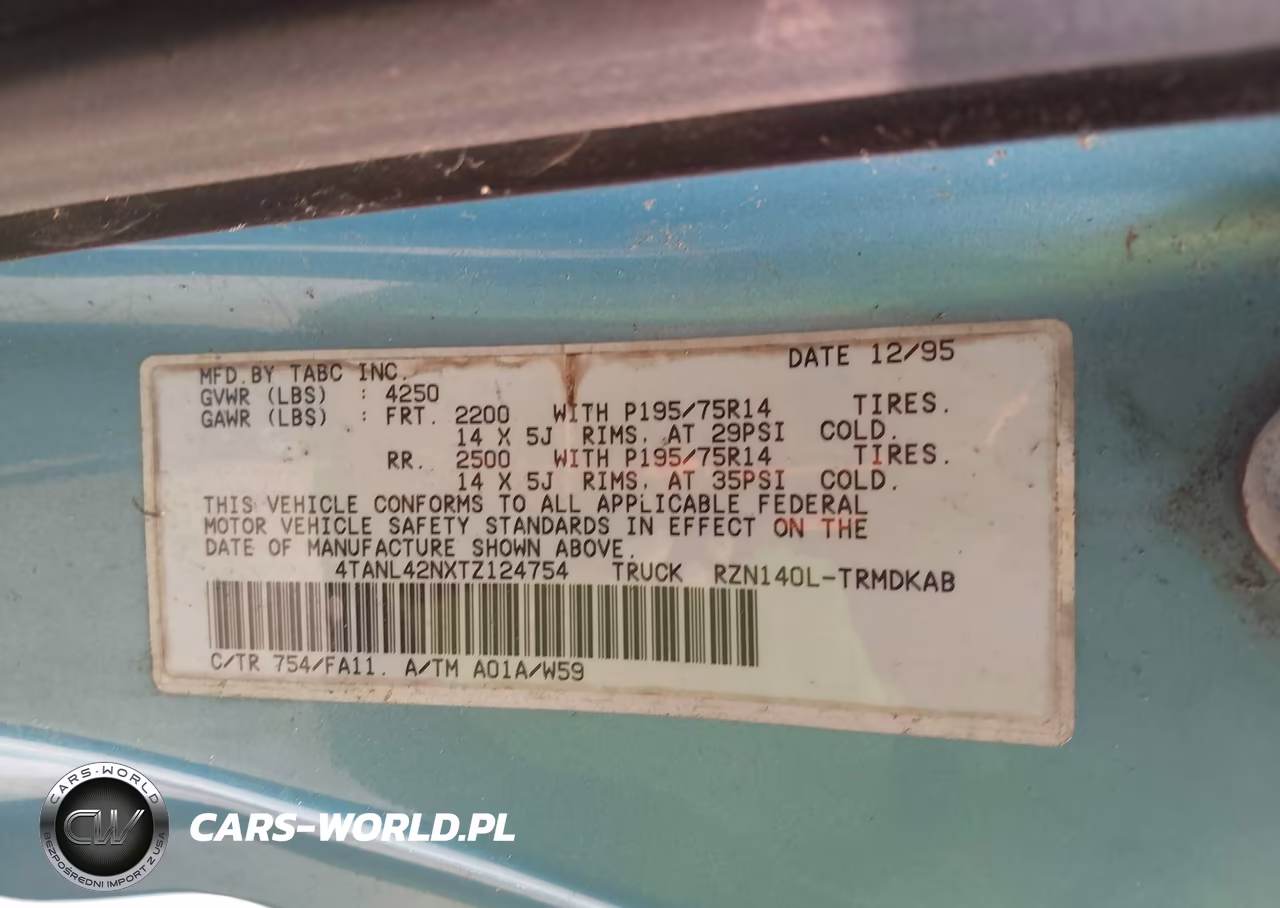 1996 Toyota Tacoma VIN:4TANL42NXTZ124754 - 9
