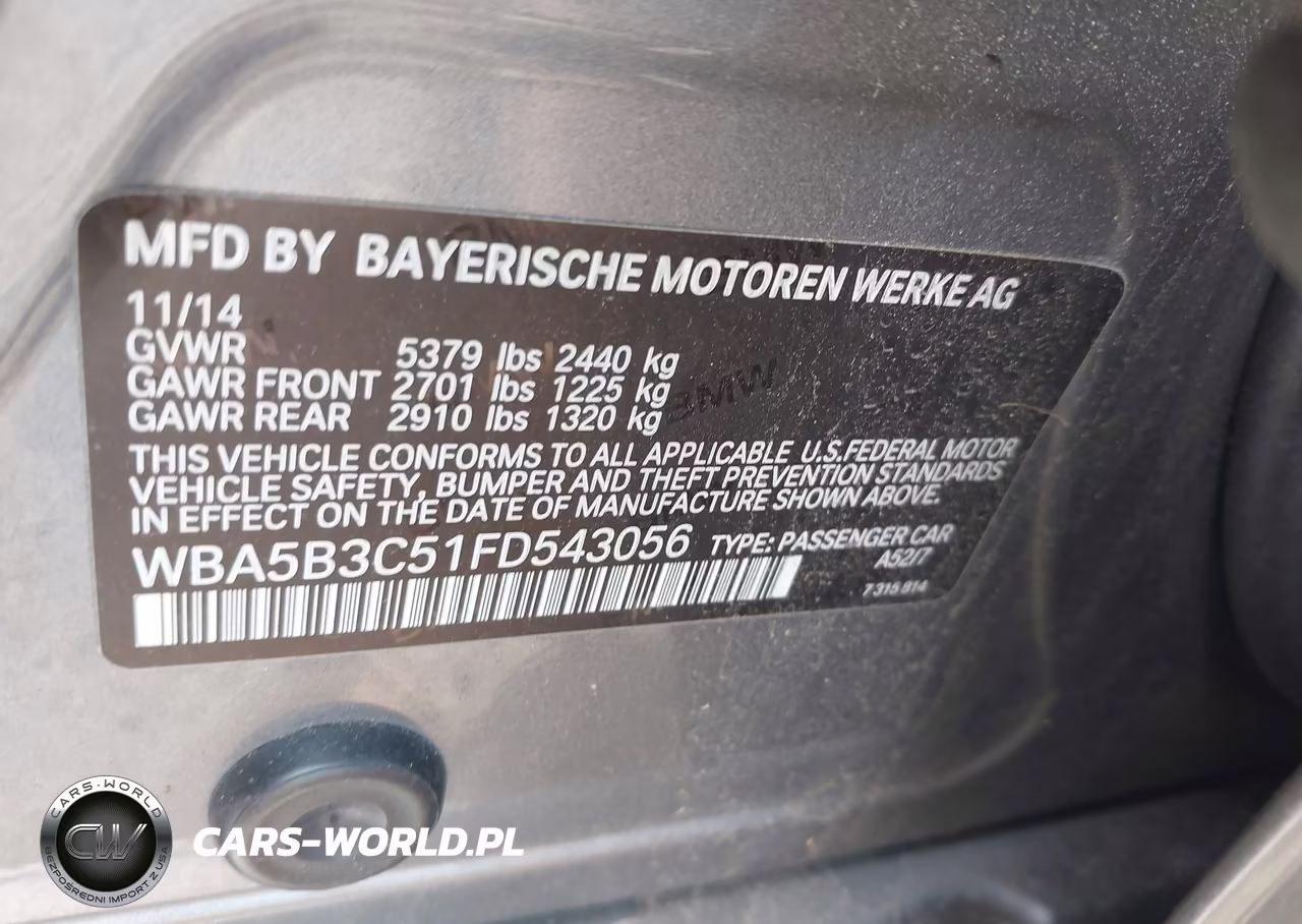 2015 BMW 535I xDrive VIN:WBA5B3C51FD543056 - 9
