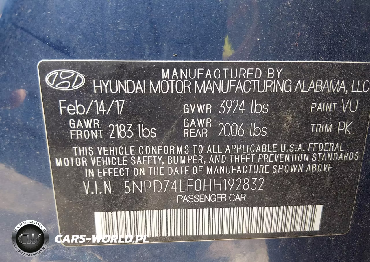 2017 Hyundai Elantra Se VIN:5NPD74LF0HH192832 - 9
