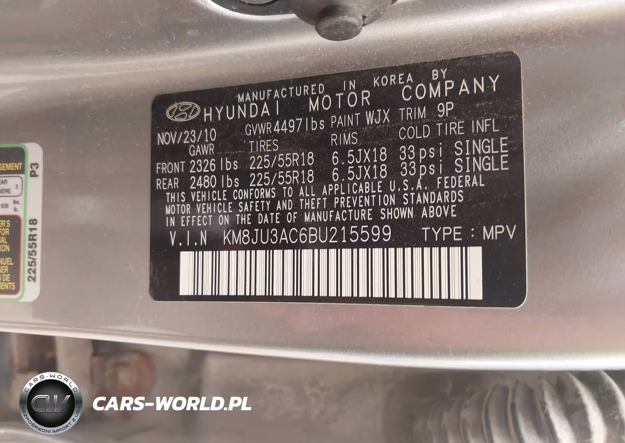 2011 Hyundai Tucson Limited VIN:KM8JU3AC6BU215599 - 9