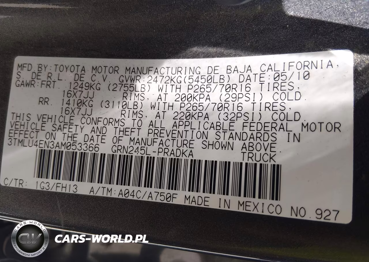 2010 Toyota Tacoma Base V6 VIN:3TMLU4EN3AM053366 - 9