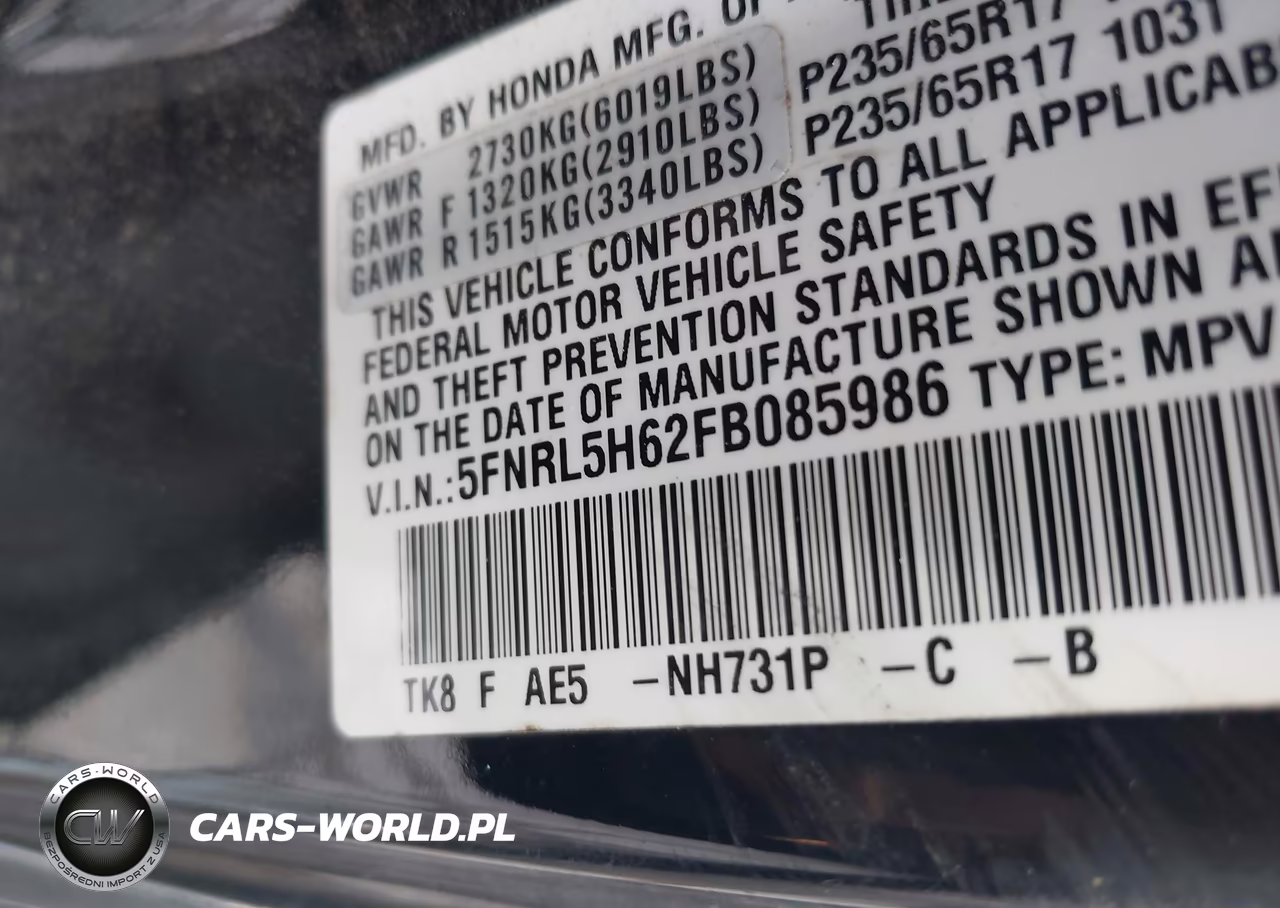 2015 Honda Odyssey Ex-L VIN:5FNRL5H62FB085986 - 9