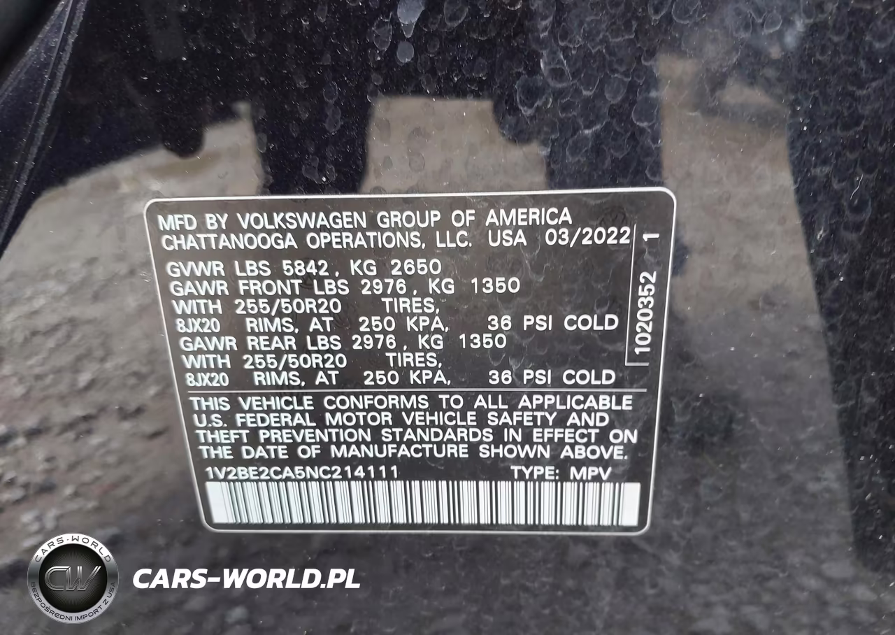 2022 Volkswagen Atlas Cross Sport 3.6L V6 Sel VIN:1V2BE2CA5NC214111 - 9