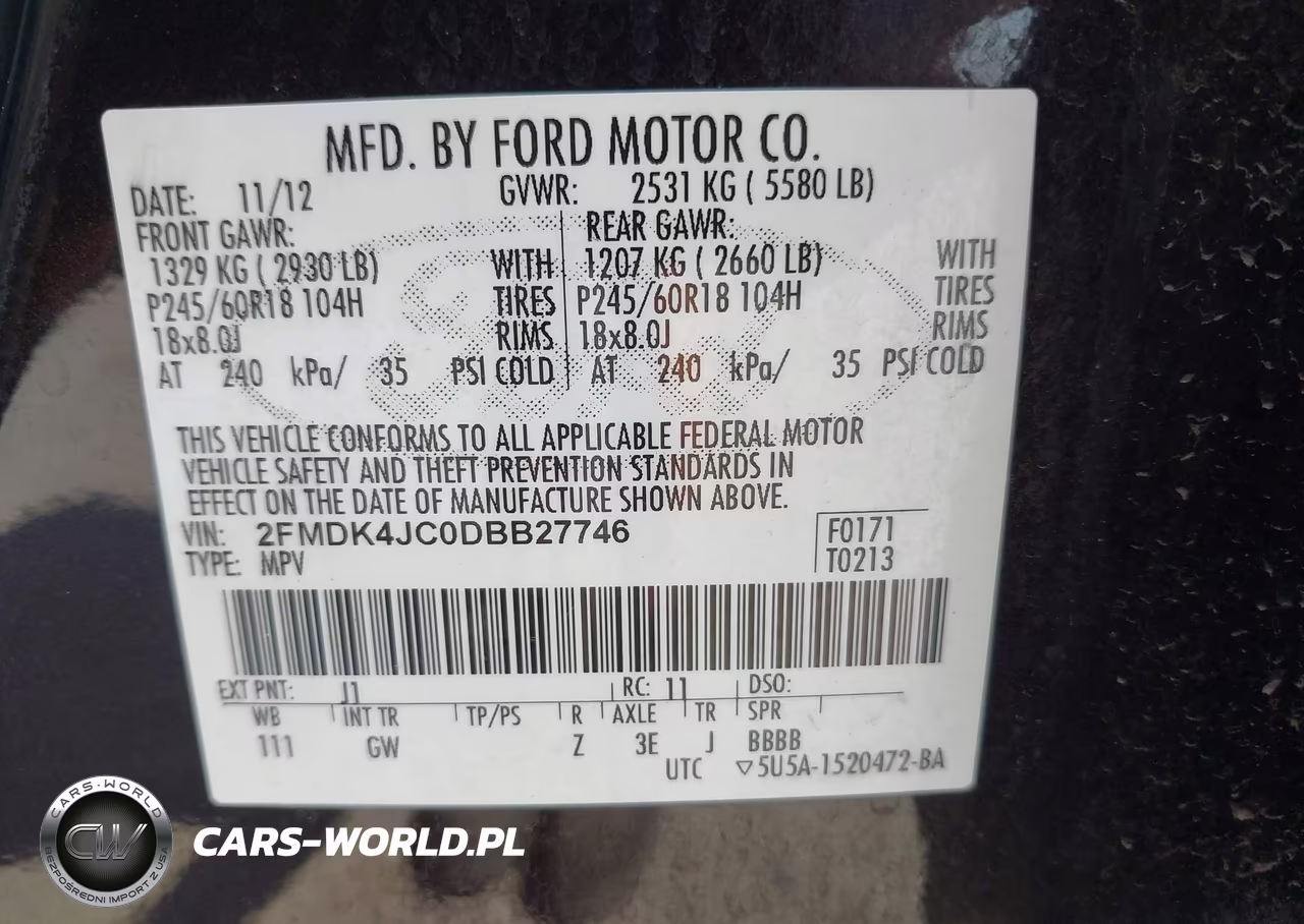2013 Ford Edge Sel VIN:2FMDK4JC0DBB27746 - 9