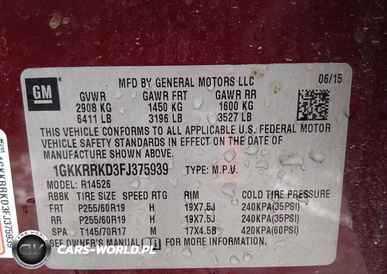 2015 GMC Acadia Slt-1 VIN:1GKKRRKD3FJ375939 - 9