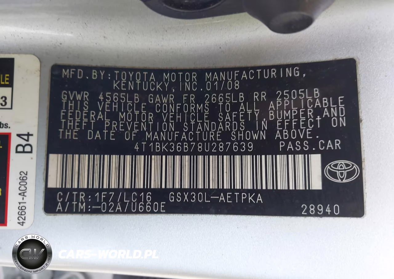 2008 Toyota Avalon Limited VIN:4T1BK36B78U287639 - 9