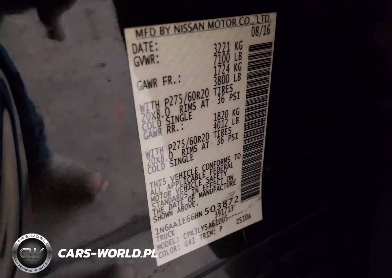 2017 Nissan Titan Platinum Reserve VIN:1N6AA1E66HN503872 - 9