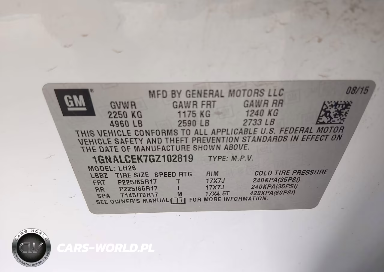 2016 Chevrolet Equinox Lt VIN:1GNALCEK7GZ102819 - 9