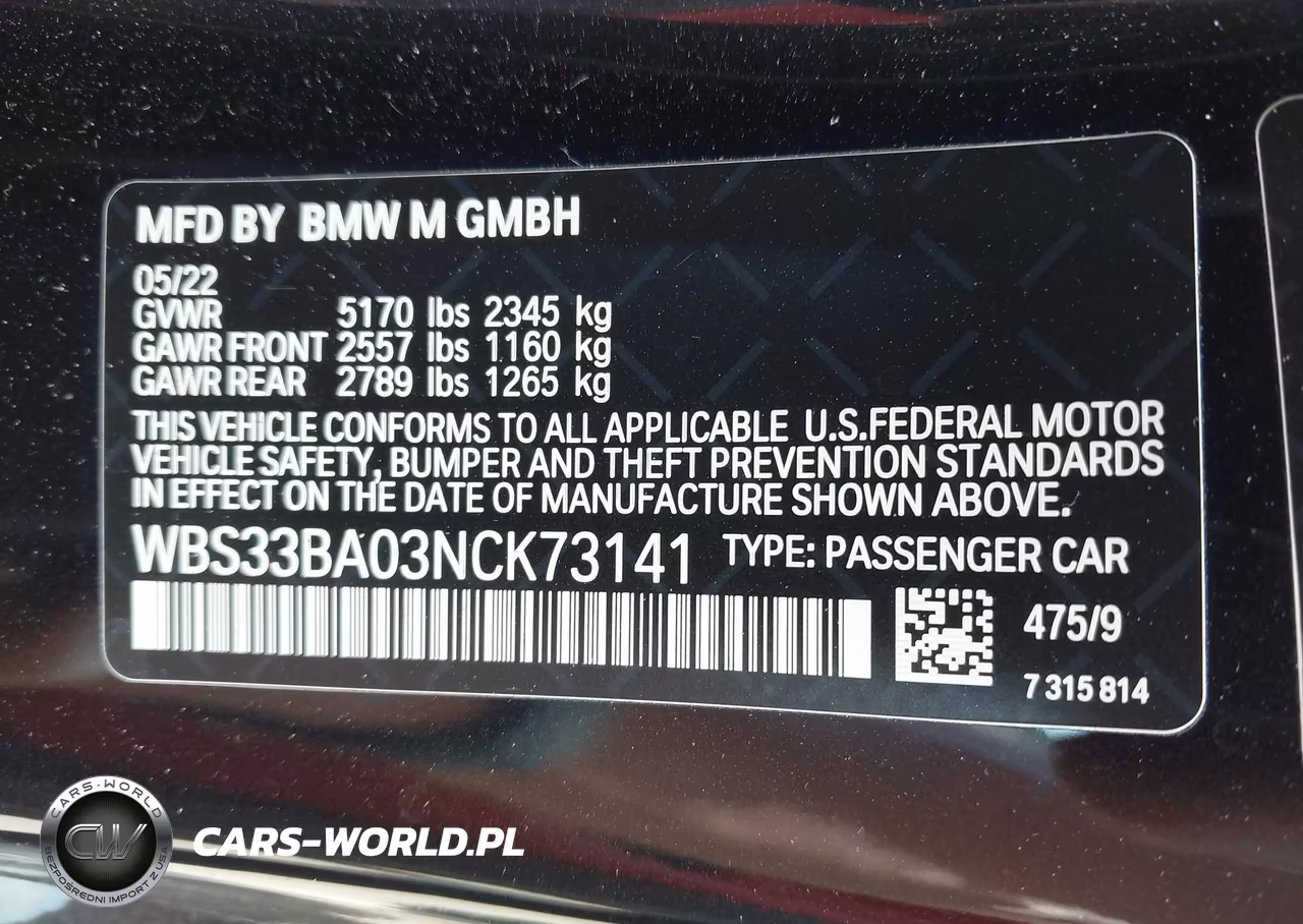 2022 BMW M4 Competition xDrive VIN:WBS33BA03NCK73141 - 9