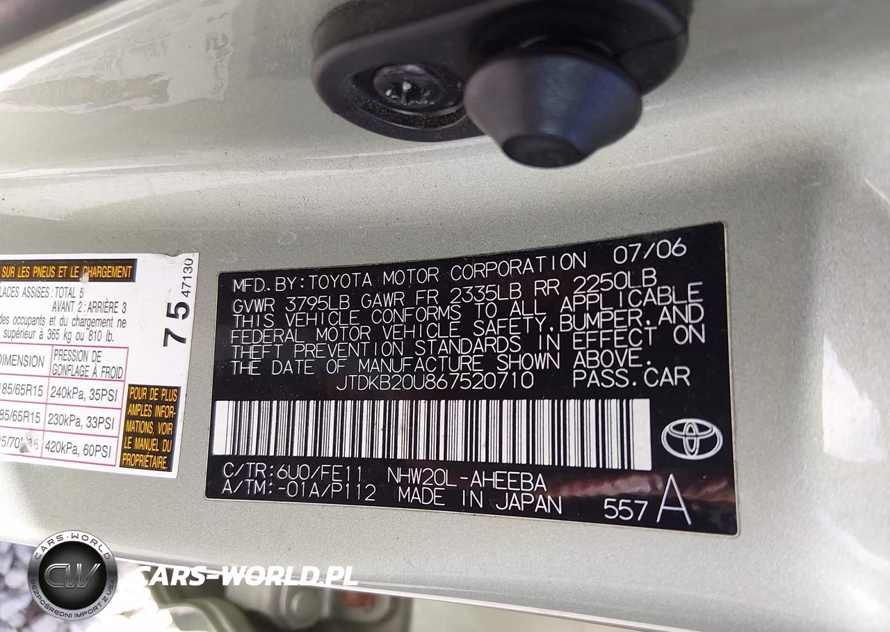 2006 Toyota Prius VIN:JTDKB20U867520710 - 9