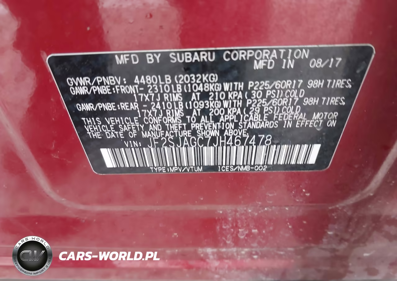 2018 Subaru Forester 2.5I Premium VIN:JF2SJAGC7JH467478 - 9