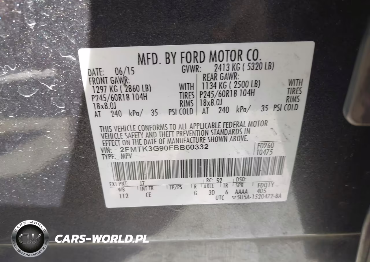 2015 Ford Edge Se VIN:2FMTK3G90FBB60332 - 9