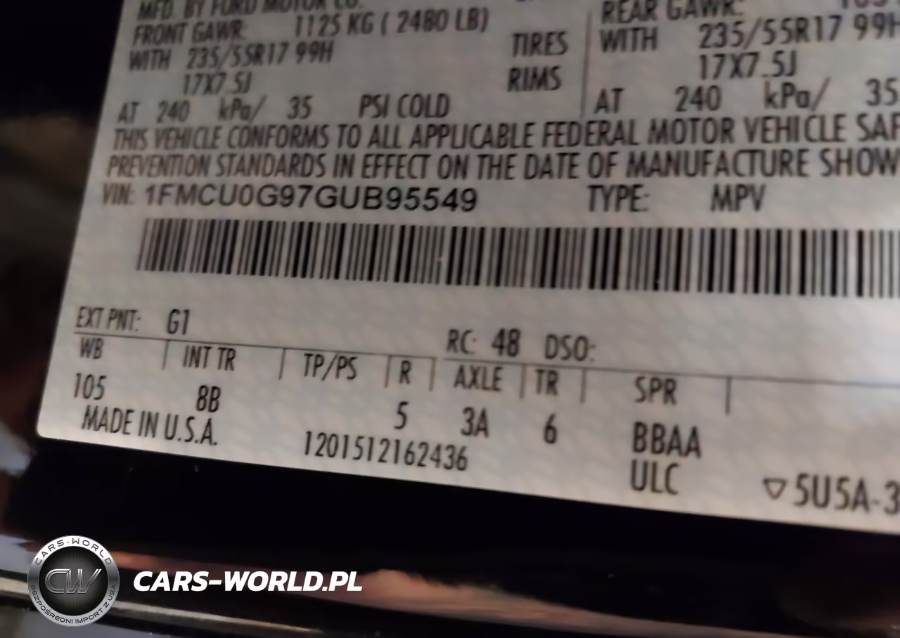 2016 Ford Escape Se VIN:1FMCU0G97GUB95549 - 9