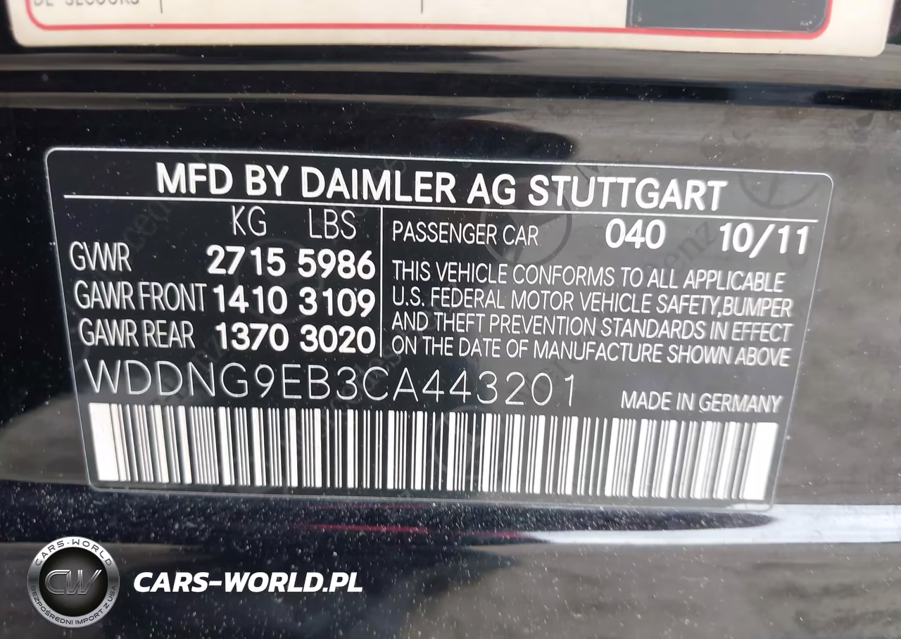 2012 Mercedes-Benz S 550 4Matic VIN:WDDNG9EB3CA443201 - 9