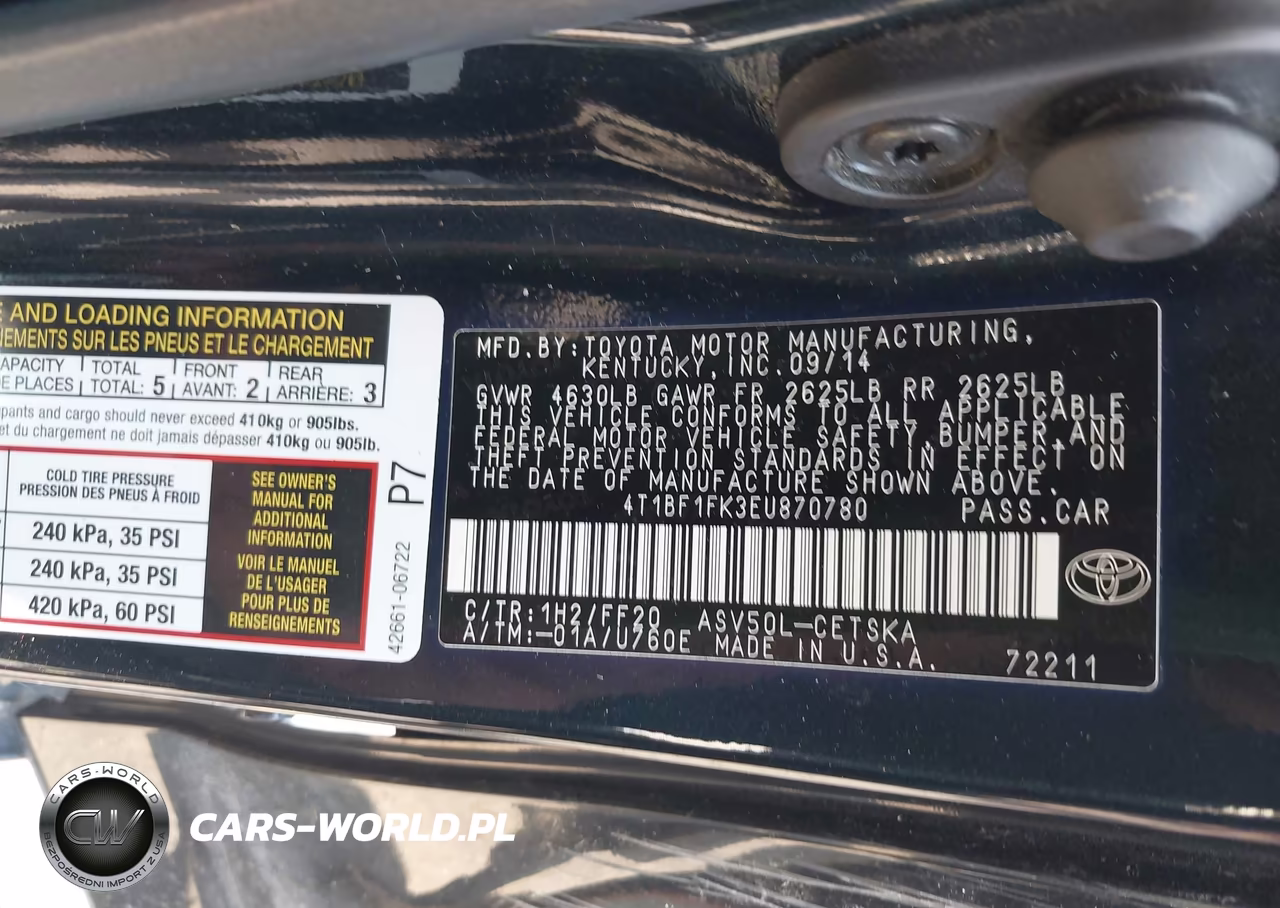 2014 Toyota Camry Se VIN:4T1BF1FK3EU870780 - 9