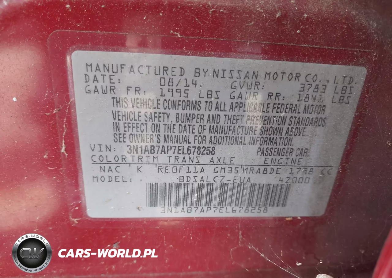 2014 Nissan Sentra S VIN:3N1AB7AP7EL678258 - 9