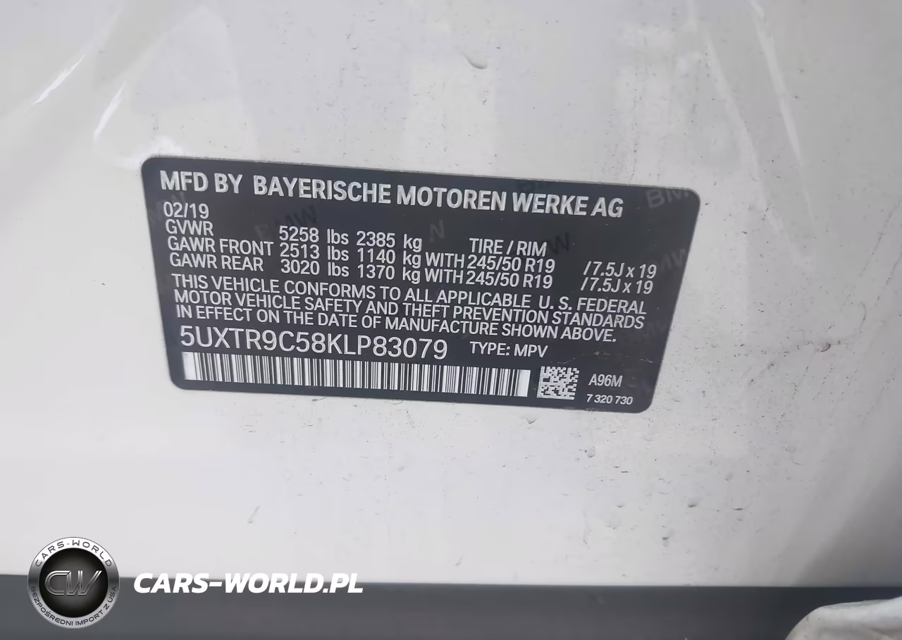 2019 BMW X3 xDrive30I VIN:5UXTR9C58KLP83079 - 9