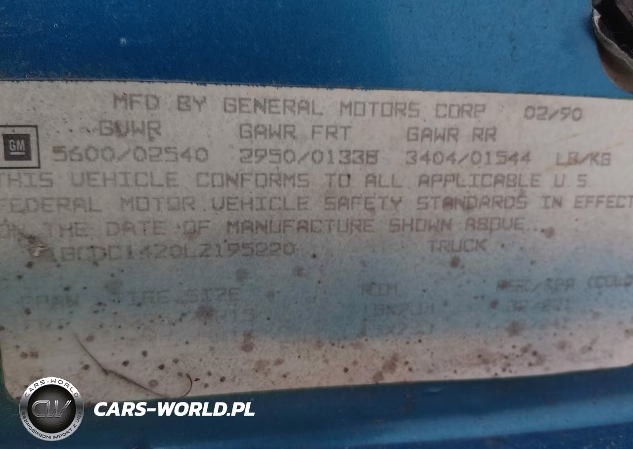 1990 Chevrolet Gmt-400 C1500 VIN:1GCDC14Z0LZ195220 - 9