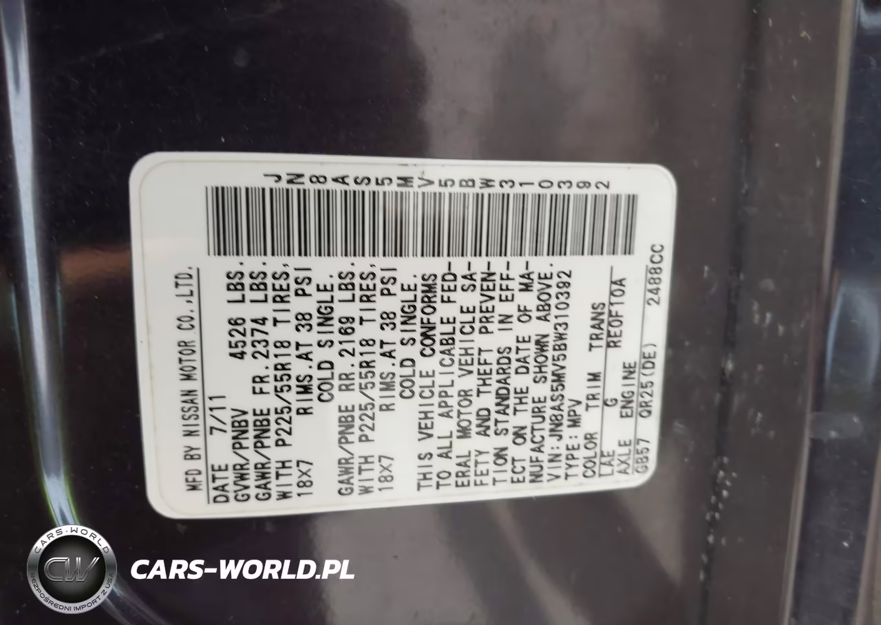 2011 Nissan Rogue Sv VIN:JN8AS5MV5BW310392 - 9