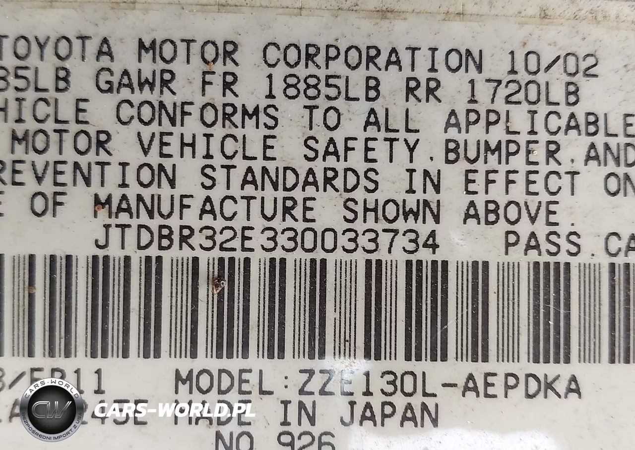 2003 Toyota Corolla Ce VIN:JTDBR32E330033734 - 9