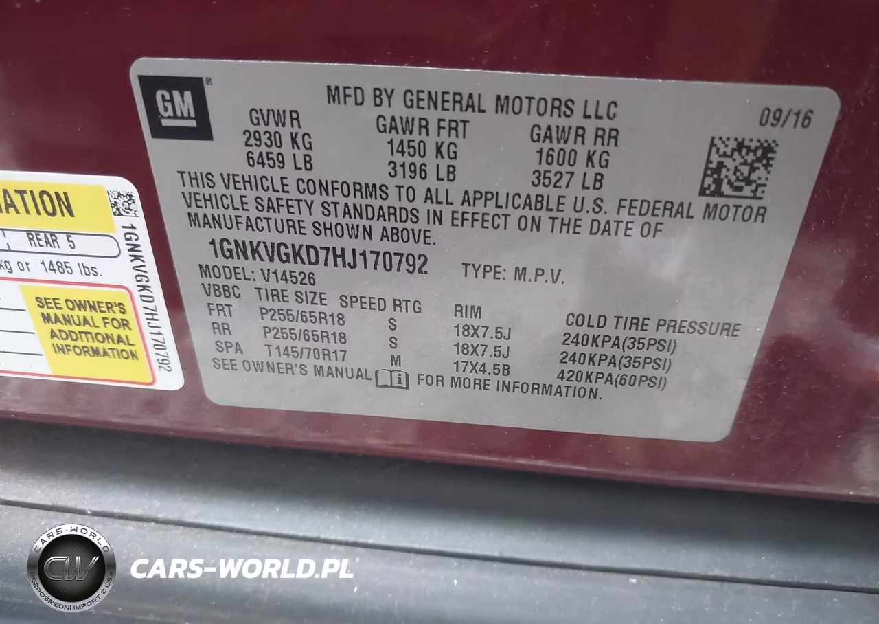 2017 Chevrolet Traverse Lt VIN:1GNKVGKD7HJ170792 - 9