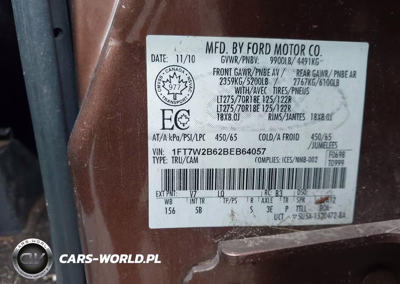 2011 Ford Super Duty F-250 Srw Lariat VIN:1FT7W2B62BEB64057 - 9