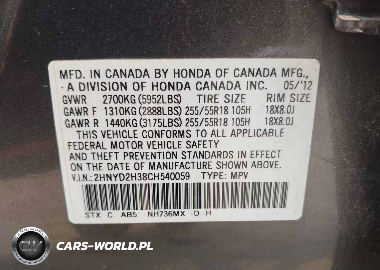 2012 Acura Mdx Technology Package VIN:2HNYD2H38CH540059 - 9