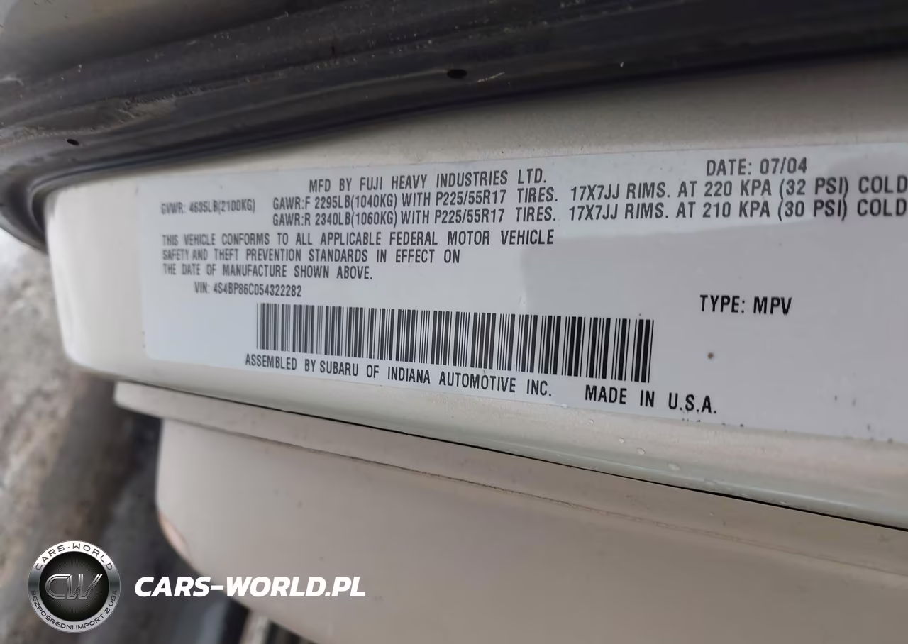 2005 Subaru Outback 3.0R L.l. Bean Edition VIN:4S4BP86C054322282 - 9