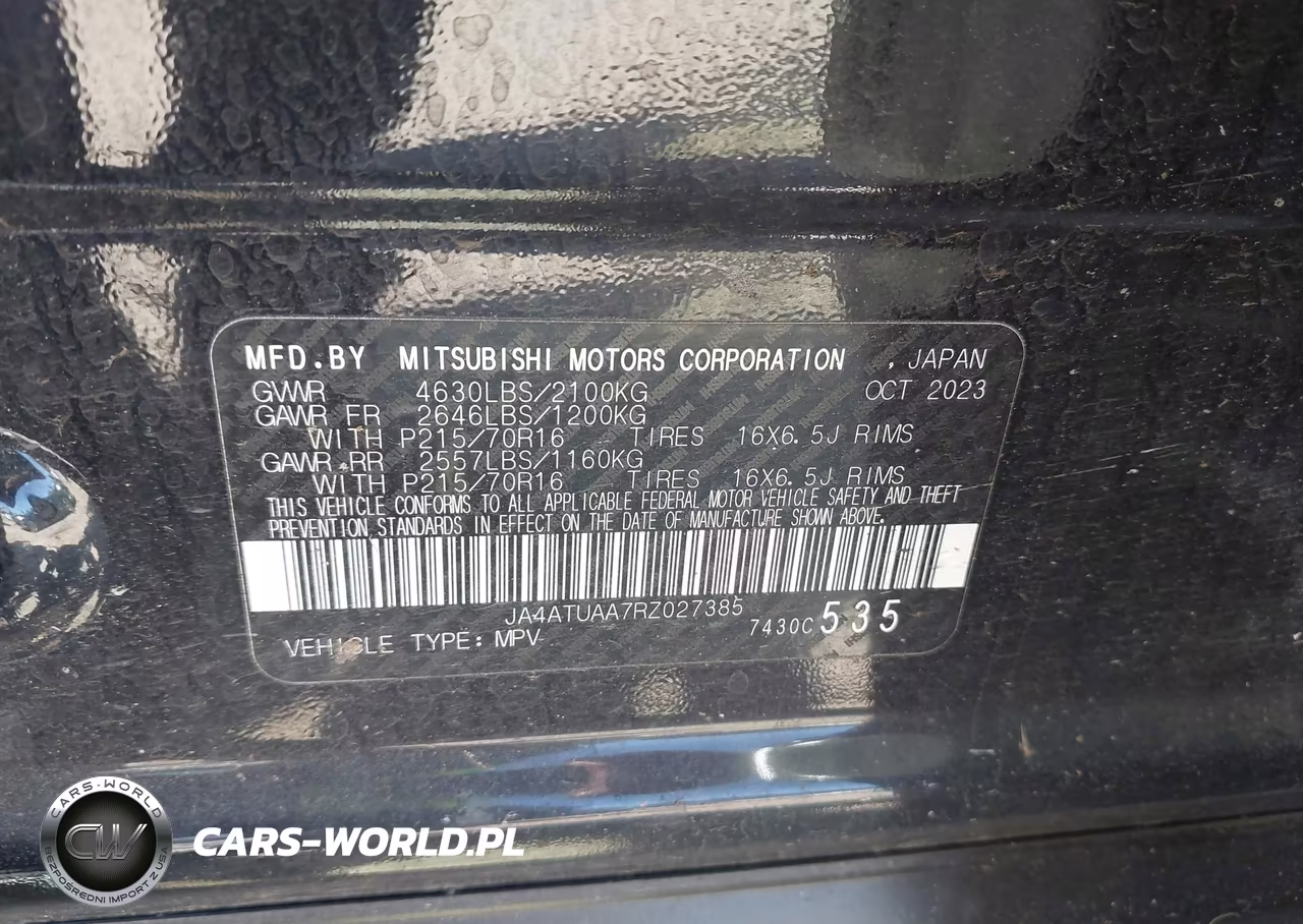 2024 Mitsubishi Eclipse Cross Es S-Awc VIN:JA4ATUAA7RZ027385 - 9