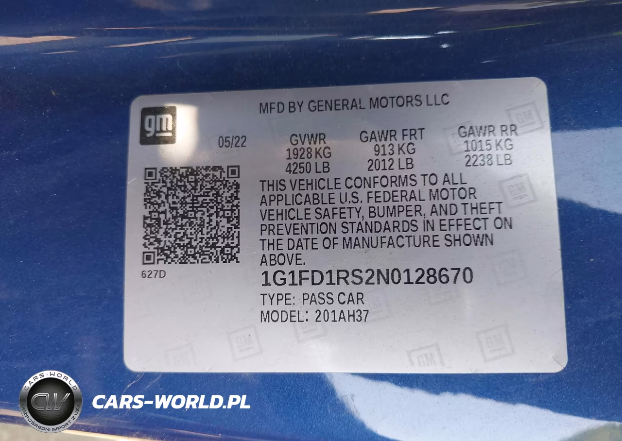 2022 Chevrolet Camaro Rwd 3Lt VIN:1G1FD1RS2N0128670 - 9