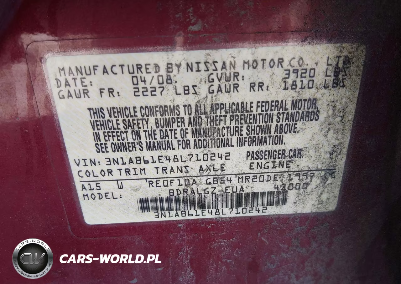 2008 Nissan Sentra 2.0 Sl VIN:3N1AB61E48L710242 - 9