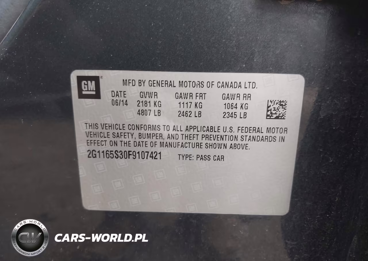 2015 Chevrolet Impala 2Lz VIN:2G1165S30F9107421 - 9