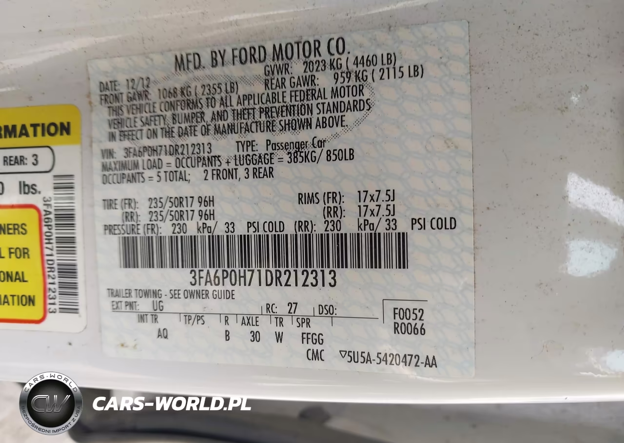 2013 Ford Fusion Se VIN:3FA6P0H71DR212313 - 9