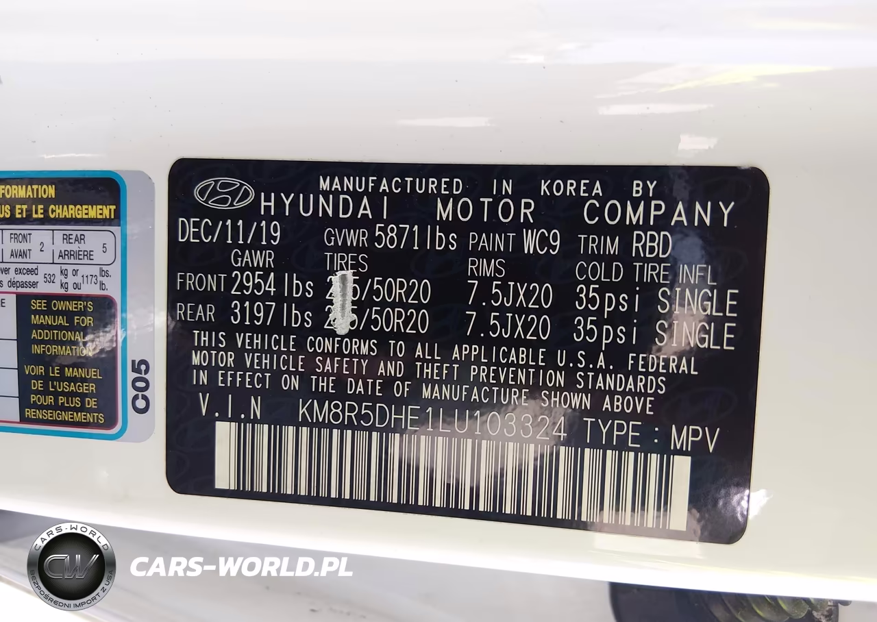 2020 Hyundai Palisade Limited VIN:KM8R5DHE1LU103324 - 9