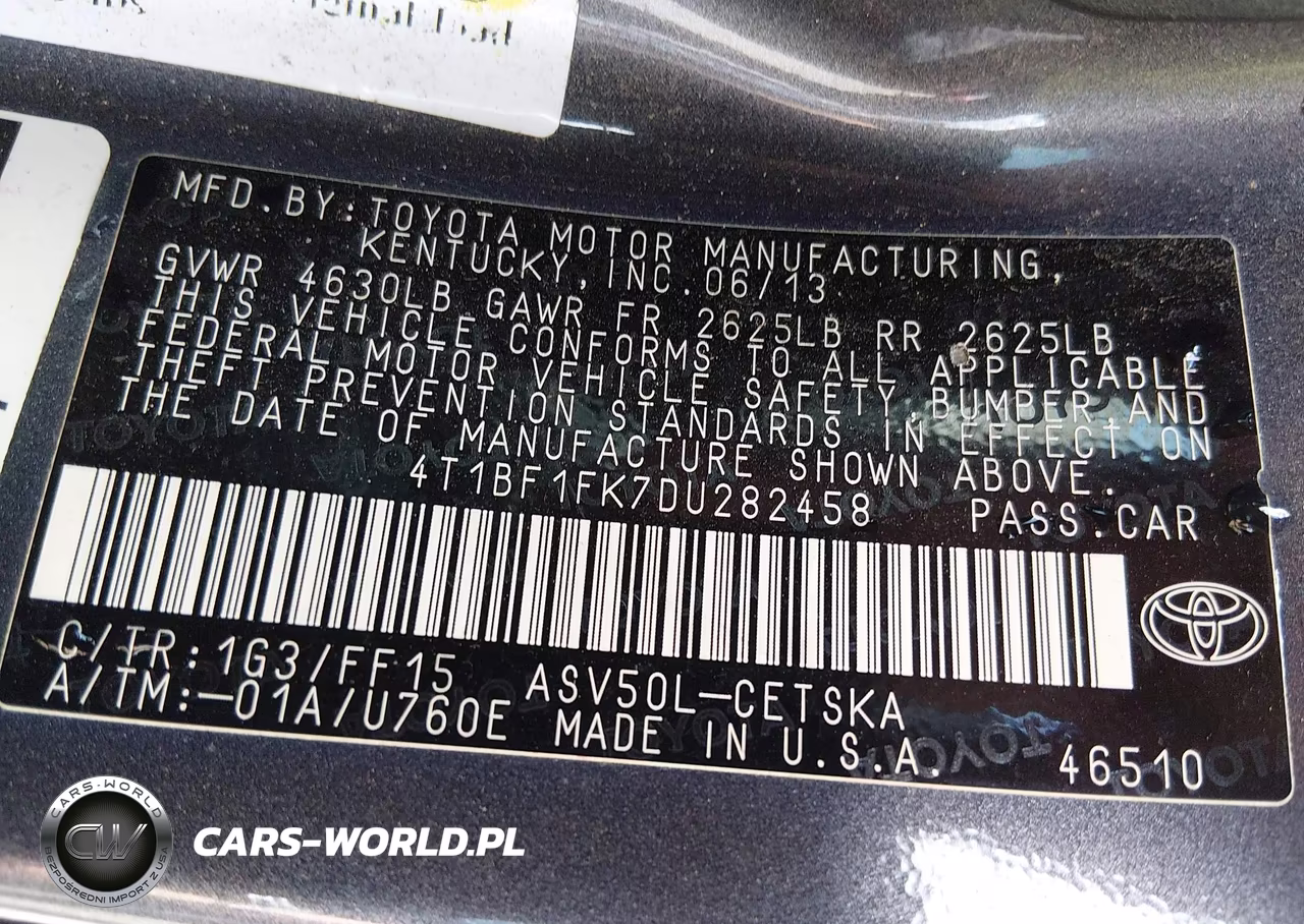 2013 Toyota Camry Se VIN:4T1BF1FK7DU282458 - 9