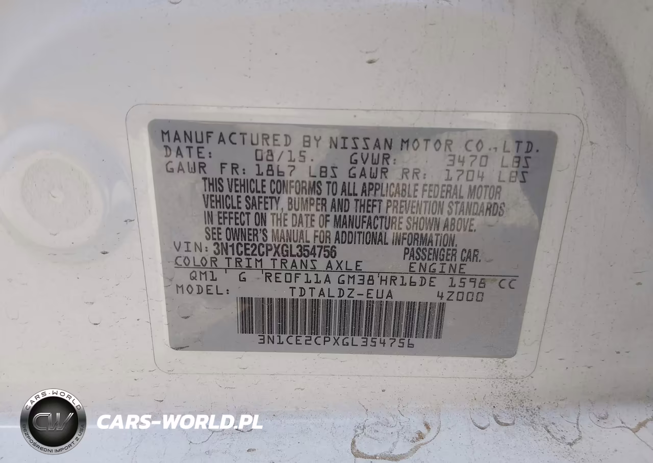 2016 Nissan Versa Note S (Sr)-S Plus-Sl-Sr-Sv VIN:3N1CE2CPXGL354756 - 9