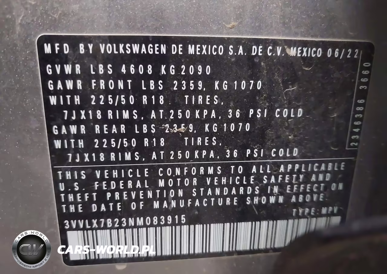 2022 Volkswagen Taos 1.5T Se VIN:3VVLX7B23NM083915 - 9