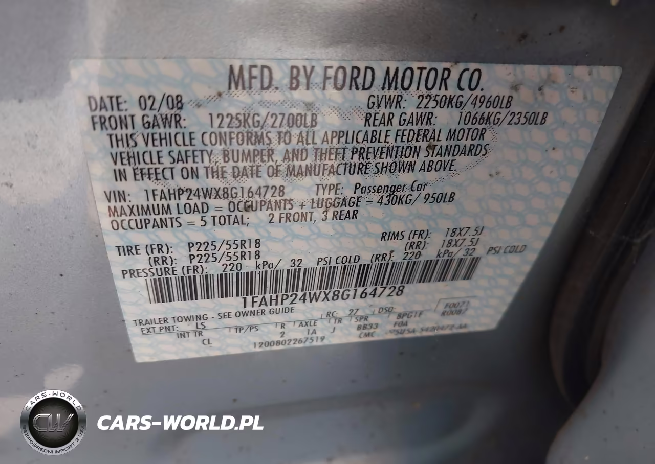 2008 Ford Taurus Sel VIN:1FAHP24WX8G164728 - 9