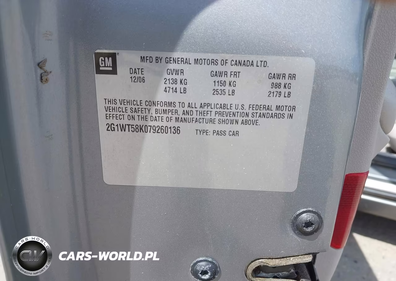 2007 Chevrolet Impala 3.5L Lt VIN:2G1WT58K079260136 - 9