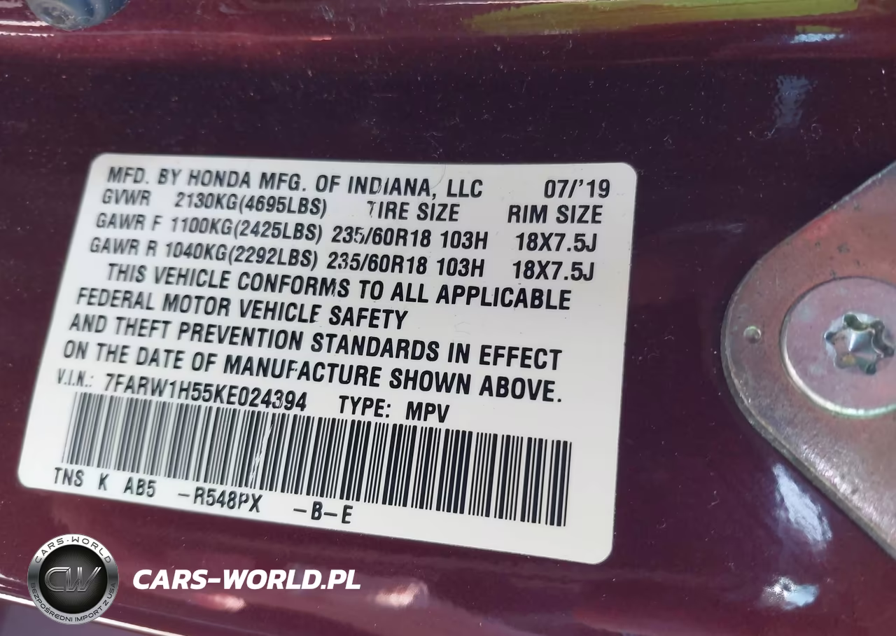 2019 Honda Cr-V Ex VIN:7FARW1H55KE024394 - 9