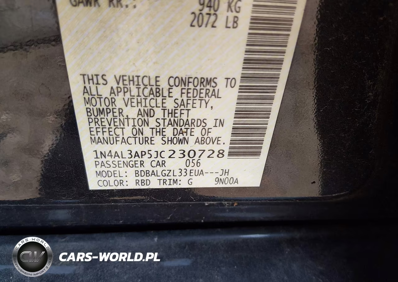 2018 Nissan Altima 2.5 S VIN:1N4AL3AP5JC230728 - 9