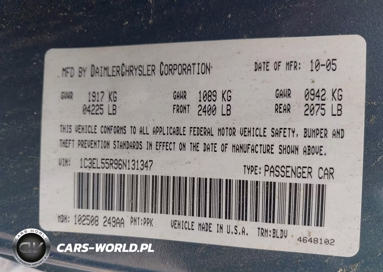 2006 Chrysler Sebring Touring VIN:1C3EL55R96N131347 - 9