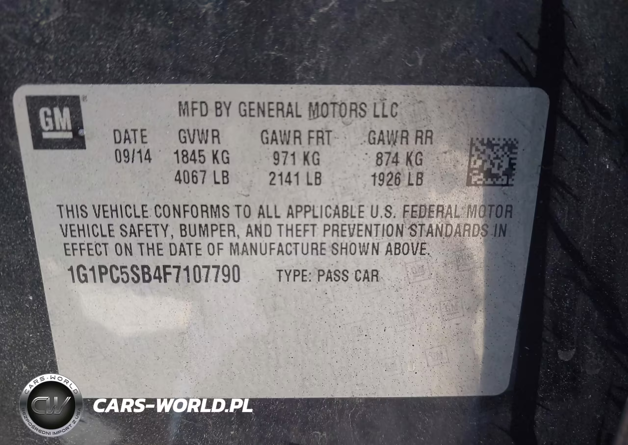 2015 Chevrolet Cruze 1Lt Auto VIN:1G1PC5SB4F7107790 - 9